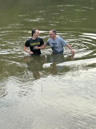 Luke Beckett 4/27/24 river baptism. Photo by Jessie Beckett