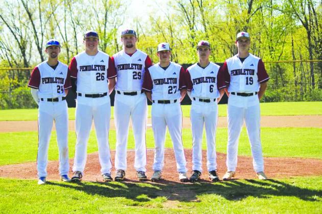 Six Wildcat baseball seniors were honored on April 25 prior to the matchup with Bishop Brossart. From L-R: Jonathan Roenker, Aaron Kirsch, Austin Kirsch, Michael Fultz, Nick Arkenau and Abraham Beebe. Photo courtesy of Sheila Wright.